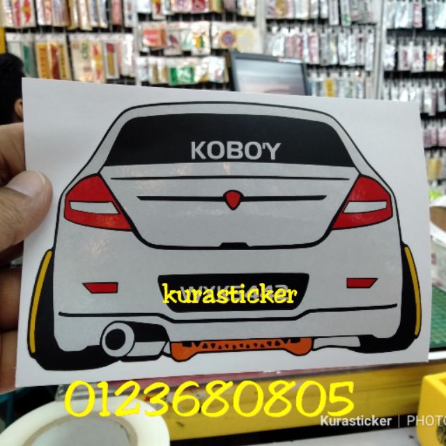 STIKER GAMBAR KERETA PERSONA (TAMPAL LUAR)