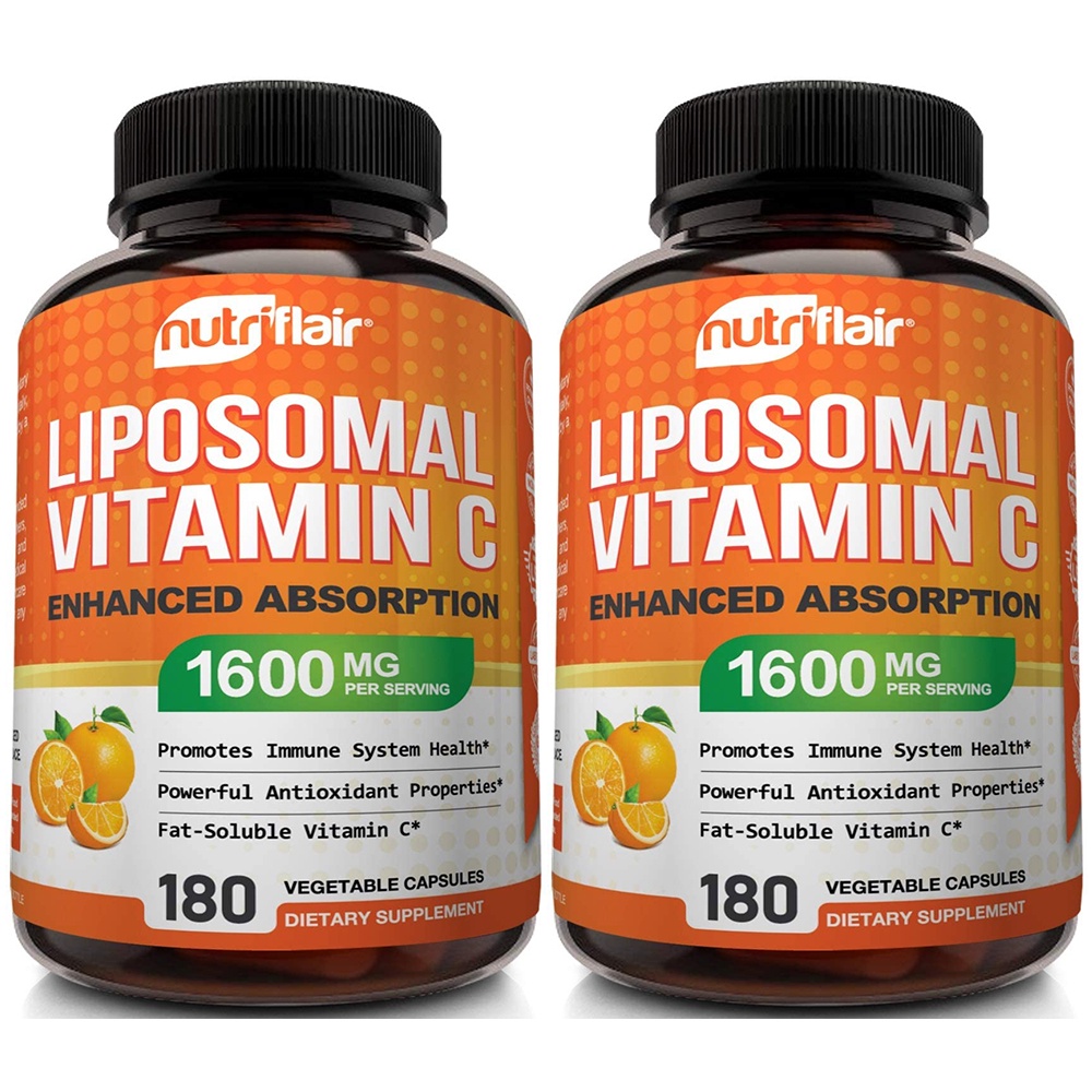 NutriFlair Liposomal Vitamin C 1600mg, 180 Capsules - High Absorption, Fat  Soluble VIT C, Antioxidant Supplement, Higher Bioavailability Immune System  Support  Collagen Booster, Non-GMO, Vegan Pills | Shopee Malaysia