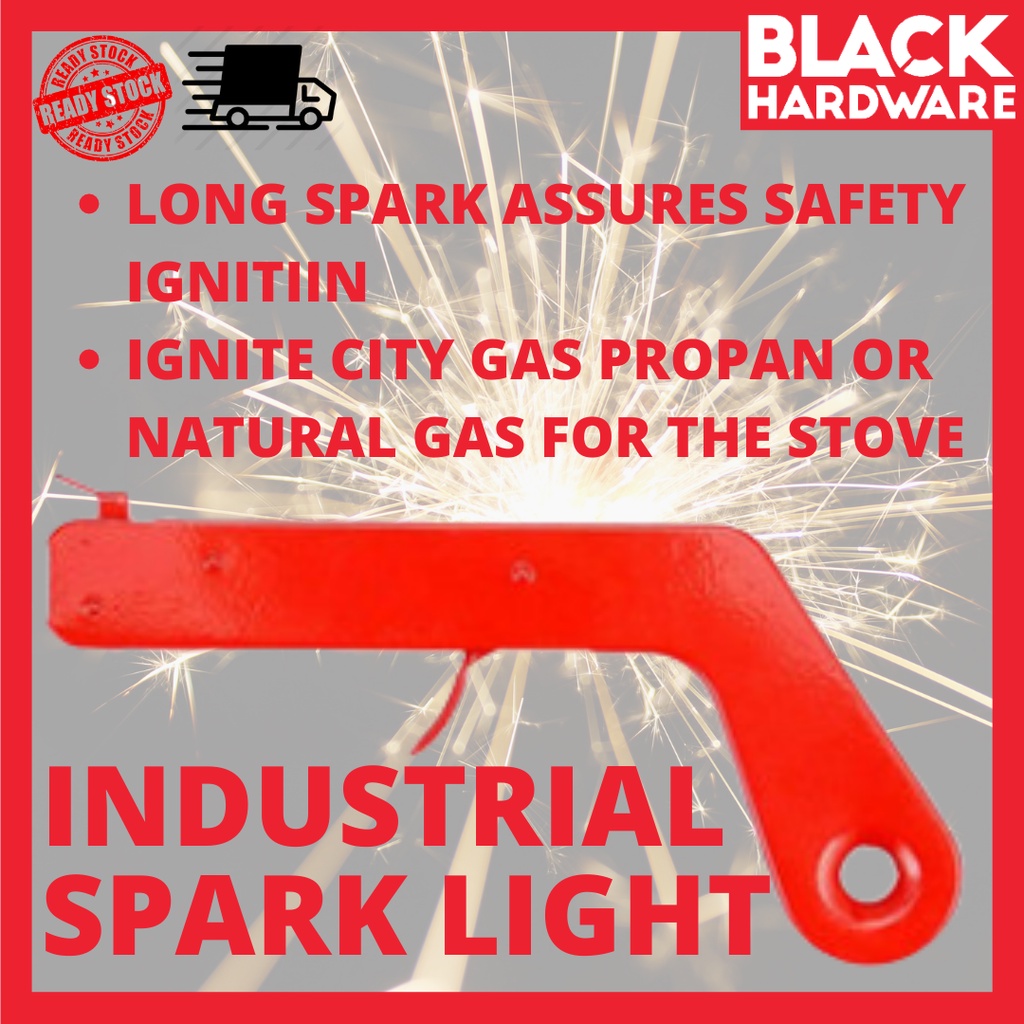 BLACK HARDWARE Red Industrial Working Welding Spark Ignition Lighter Flint Gun Handed Torch Pemetik Api Dapur Gas火石枪 點火器