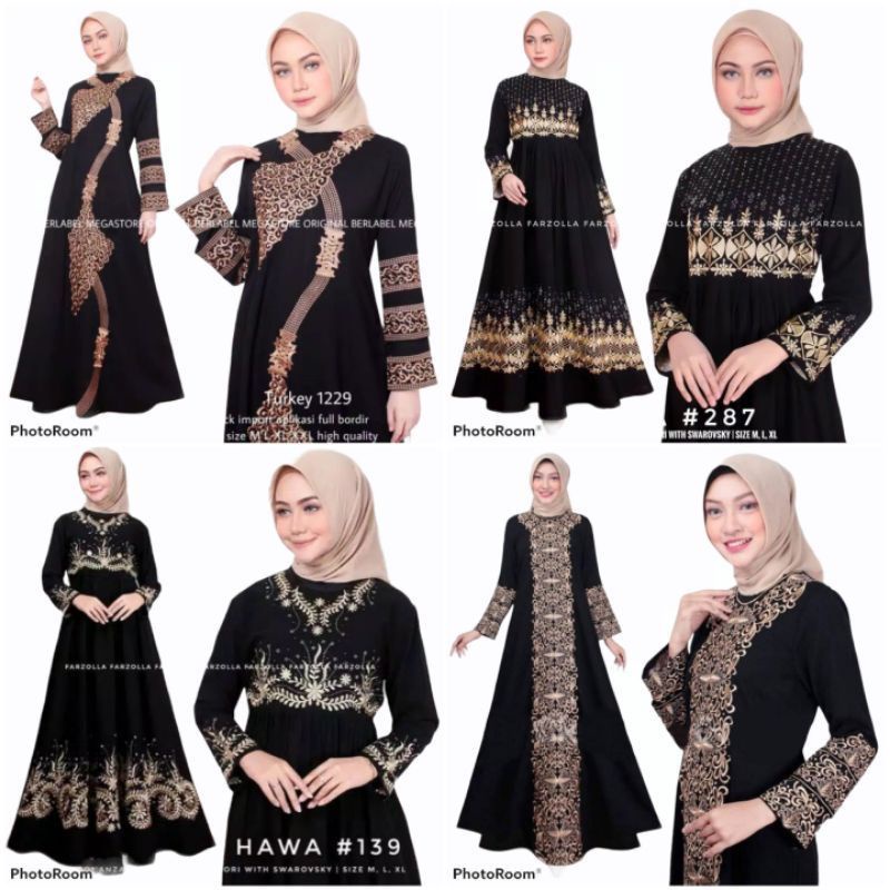 HITAM Selling A Collection Of Black Saudi Arabia Turkey Abaya Beautiful Embroidery Black Saudi Velvet Fabric