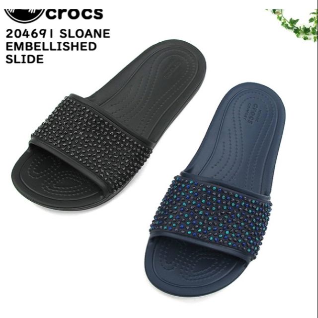 crocs embellished slide