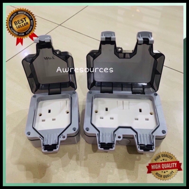 💥Ready Stock💥13A Outdoor Wall Switch Socket IP66 WeatherProof Power Outlet UK Standard/Universal