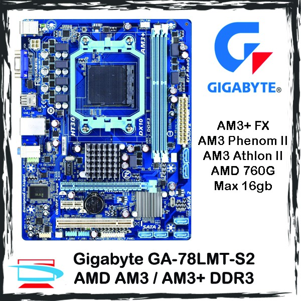 Gigabyte GA-78LMT-S2 Socket AM3+ AM3 DDR3 AMD Motherboard 780T mATX FX