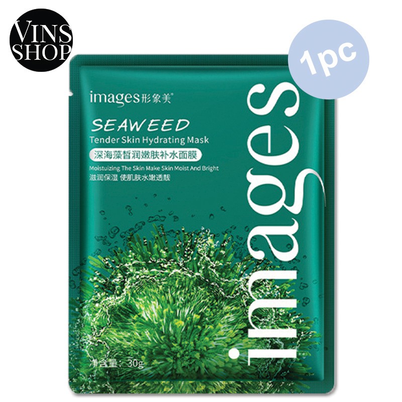 VINS Images Seaweed Moisture Luster Hydrating Mask Clean Fresh Mask Single Pcs ( Green )