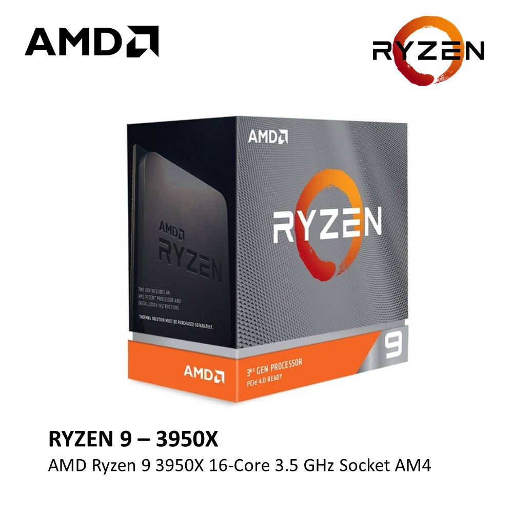 AMD Ryzen 9 3950X 16-Core 3.5 GHz Socket AM4 105W 100-100000051WOF ...