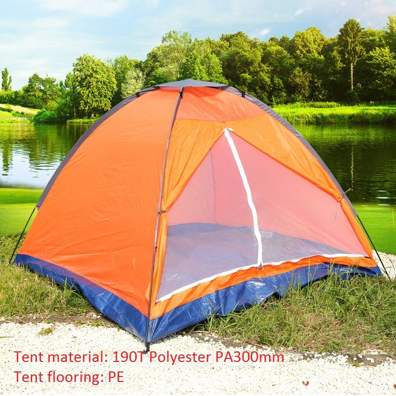 3 4 Men Single Layer Single Door Camping Tent Pe Flooring