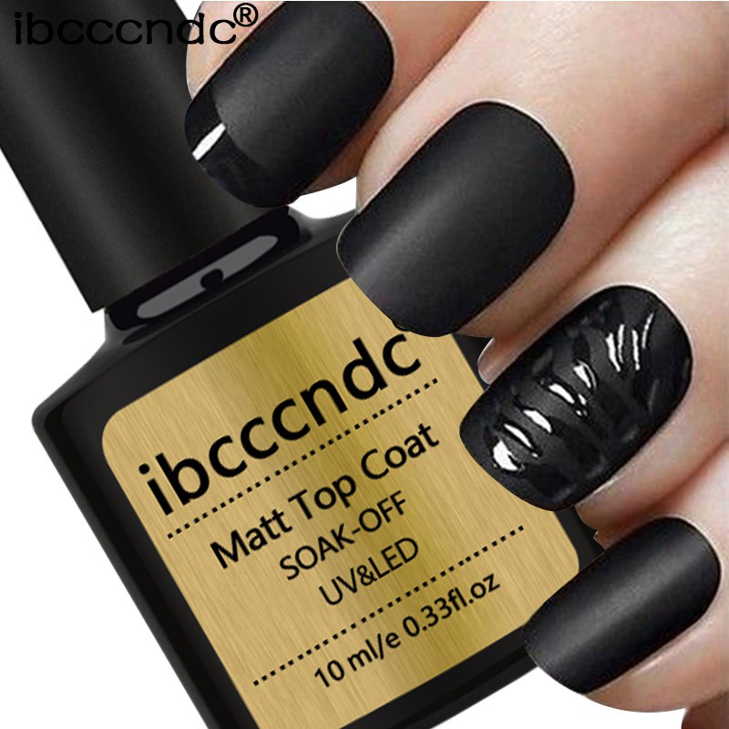 Ibcccndc 10ml Lasting Matt Top Coat Primer Uv Nail Gel Polish Matte