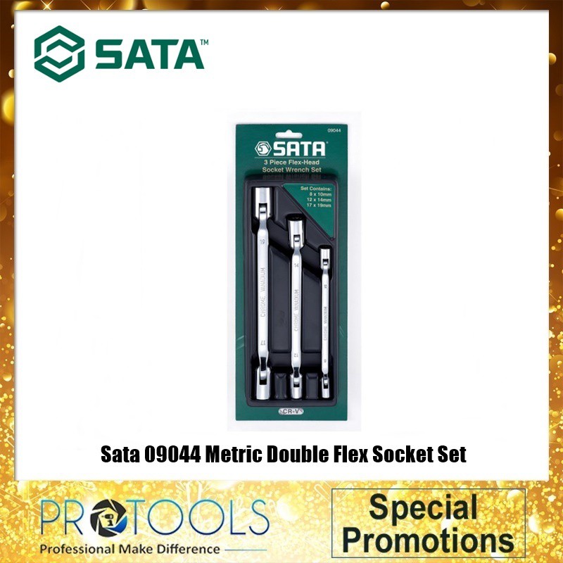 Sata 09044 Metric Double Flex Socket Set LIFETIME WARRANTY Shopee