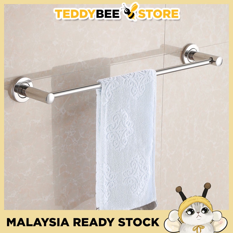 Wall Mounted Steel Bathroom Towel Rack 2 Rail Holder | Shopee Malaysia