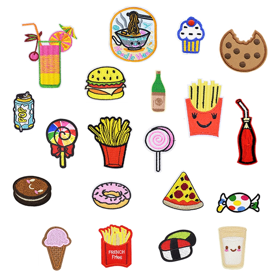 1 PCS Food Drink Embroidery Patch for Clothing Cartoon Cute Donut ...