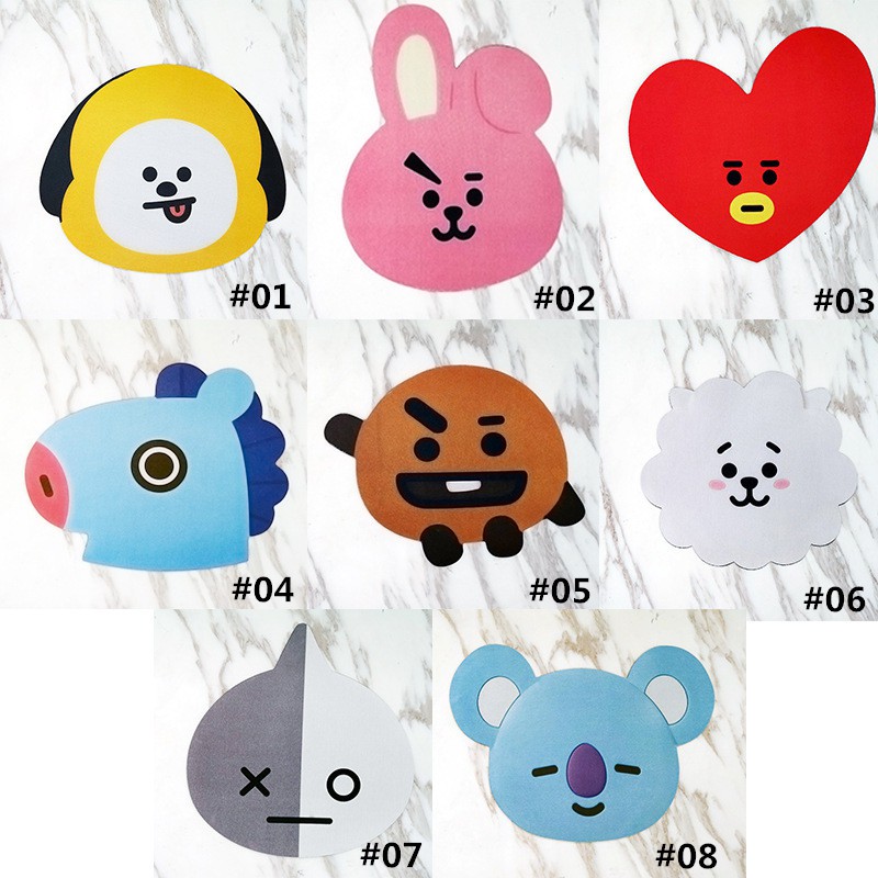 Kpop BTS Official Cartoon Character BT21 Silica Gel Mouse Pad | Shopee  Malaysia