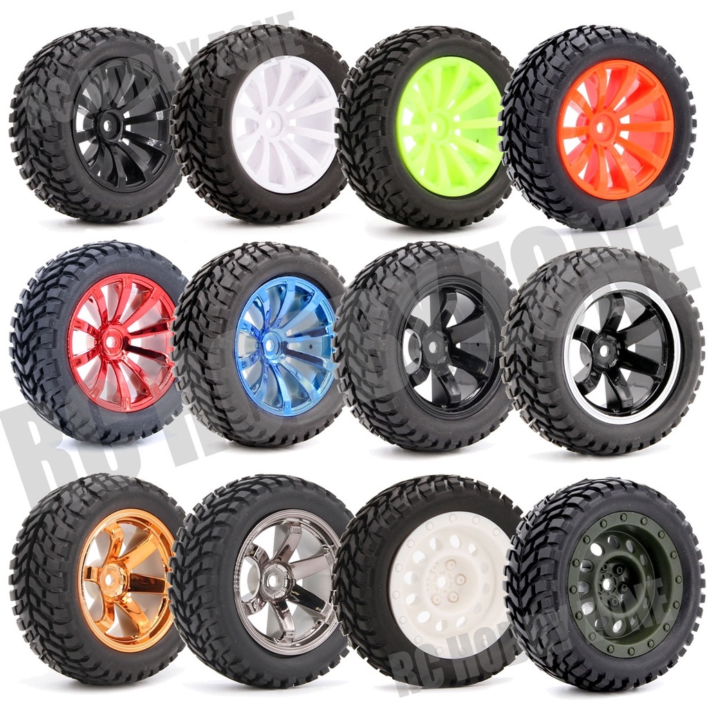 4Pcs 75mm Upgrade Wheels Off Road Buggy Tires Wheel for Wltoys 144001