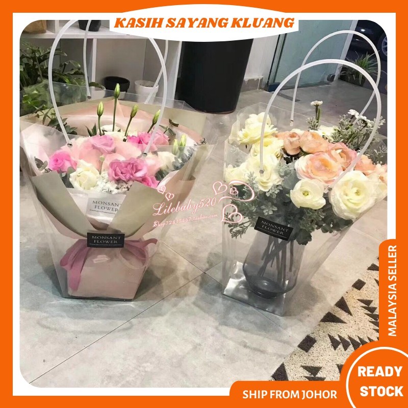 Buy Transparent Trapezoid Flower Bag Gift Bag Party 透明梯形花袋礼品袋 Seetracker Malaysia