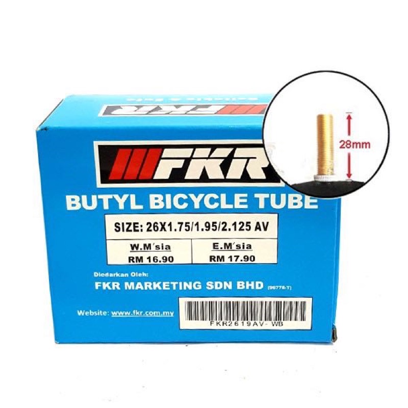 12＂16"20" 24" 26" FKR Basikal Tube  - Bicycle Butyl Inner Tube - FKR Series - Car/Motor Valve(American Valve)