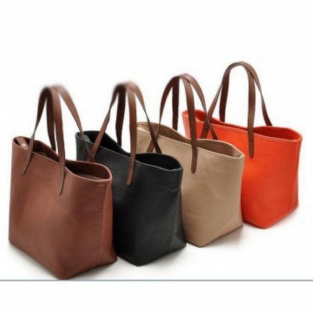 mango leather shopper bag