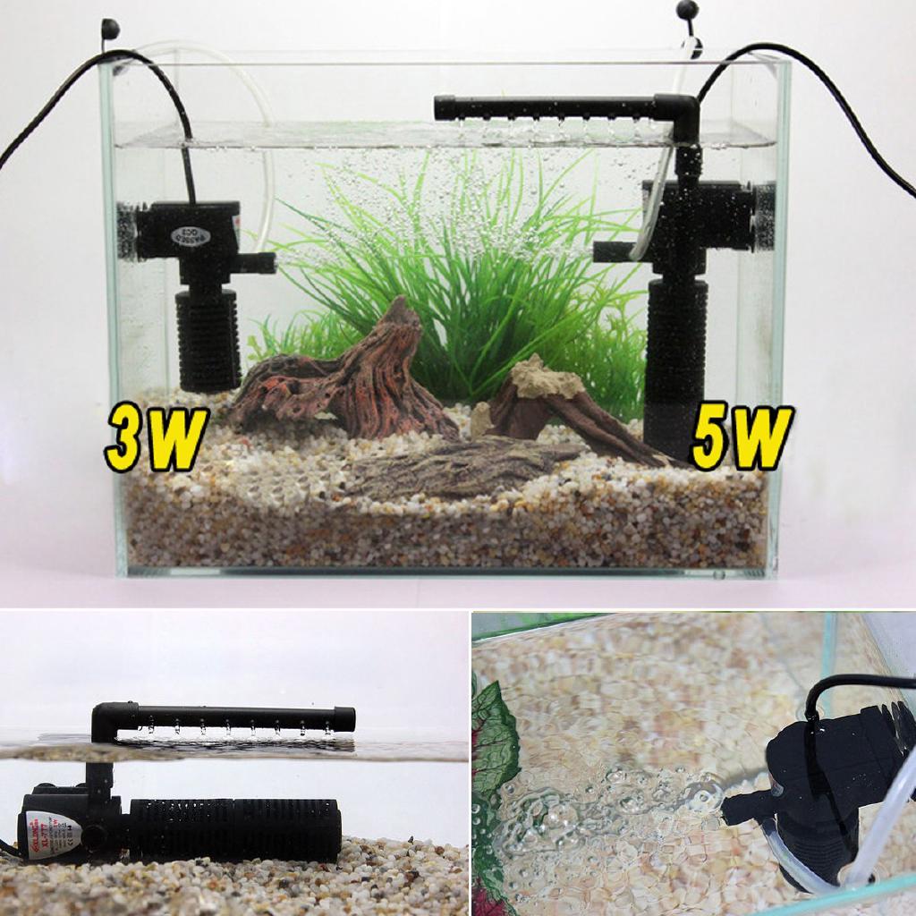 3 in 1 Internal Aquarium Mini Filter Submersible Oxygen Pump Fish Tank ...