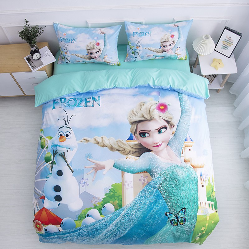 4pcs Frozen Baby Bedsheet Set Cartoon Princess Queen King Bedding Set Shopee Malaysia