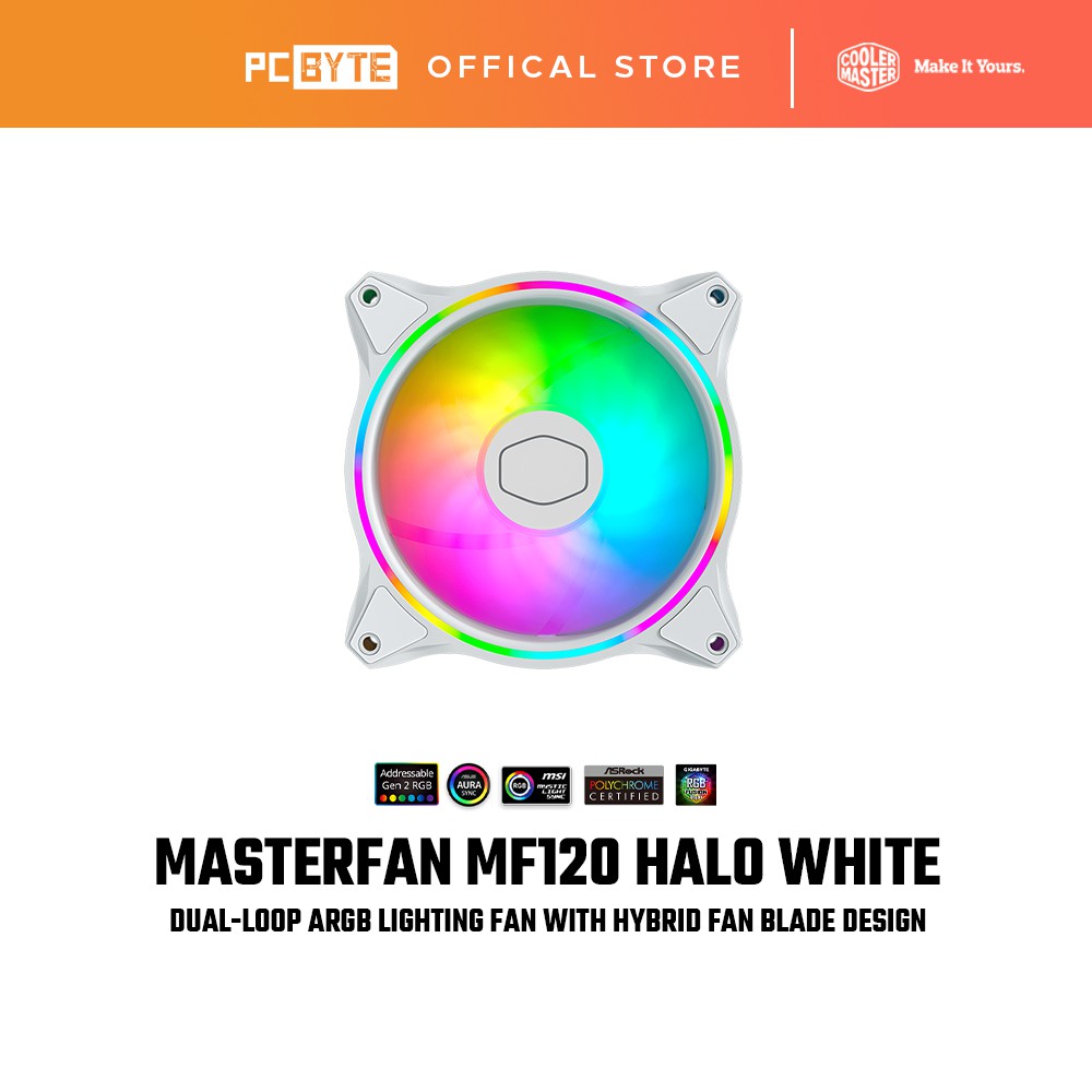 Buy Cooler Master MasterFan MF120 Halo Addressable RGB 120mm Case Fan 