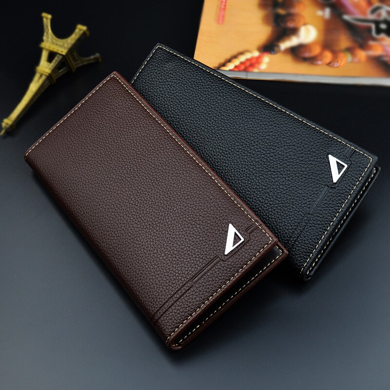 New Korean Fashion Design Men Wallets Men Long Purse Soft PU Leather