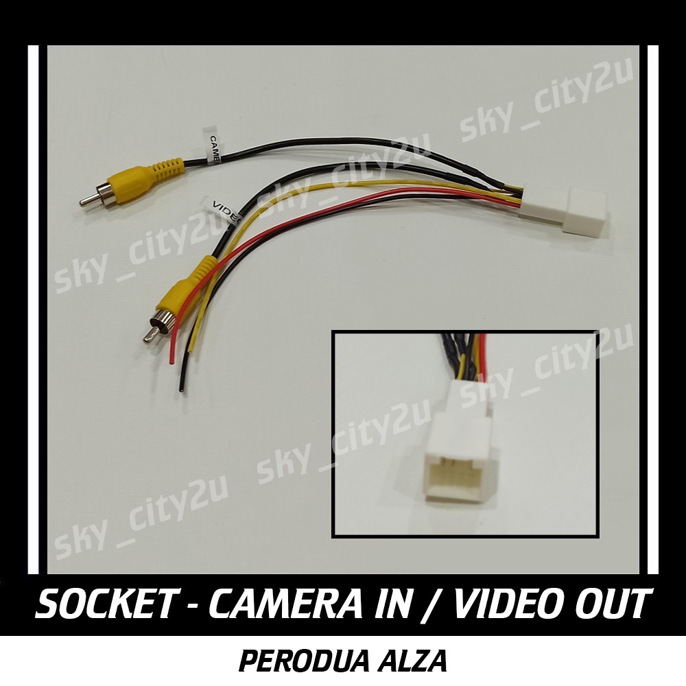 Perodua Alza Rear Camera In Monitor Video Out Socket Plug and Play