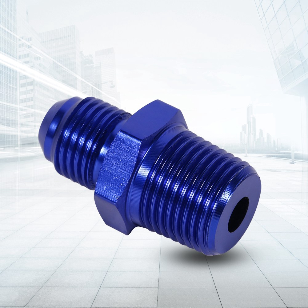 AN8 to 1//8 NPT Union Fuel Oil Line Pipe Connector Black Anodized Aluminum Flare Male 8AN to 1//8 NPT Male Hose Fitting Adapter