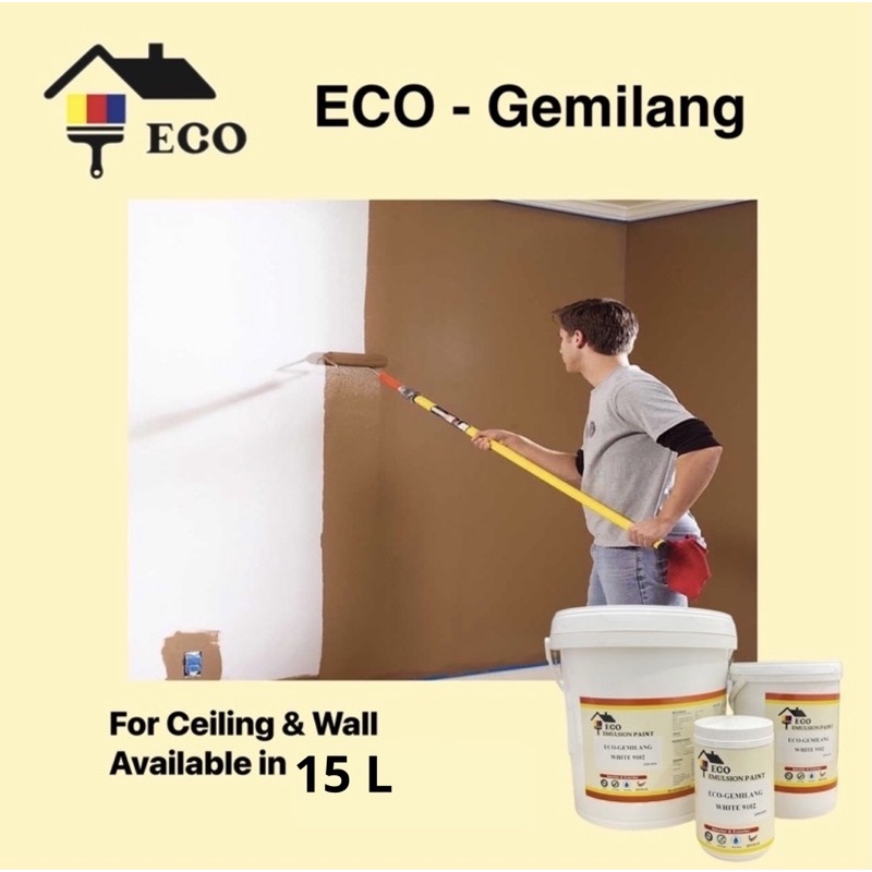 15L ECO GEMILANG Ceiling & Wall Paint Emulsion Water Based Paint