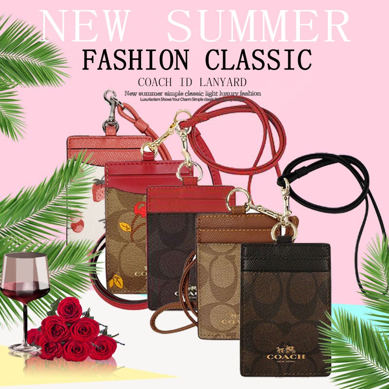 Coach Factory Outlet Authentic Leather ID Lanyards Shopee Malaysia