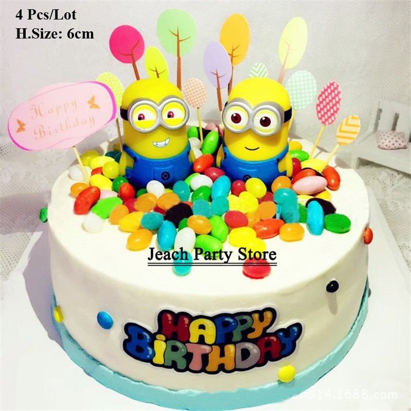 1st Birthday Gifts Minion Cake Topper Birthday Decoration Toys For Boys Kids Children Minion Birthday Cupcake Toppers Shopee Malaysia - roblox toy balloon cupcake topper bracelet birthday party