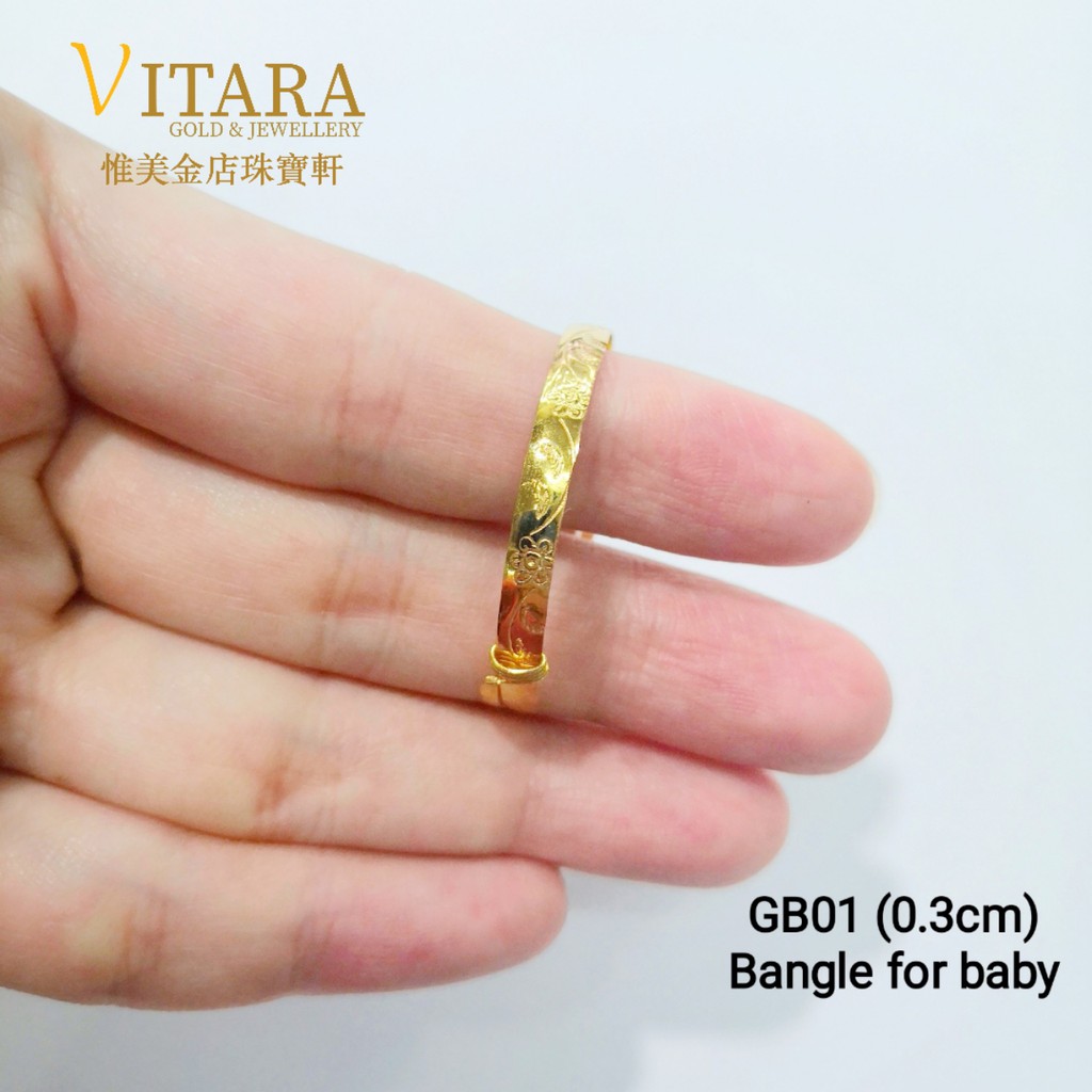 Gelang Tangan Bayi Emas 916 Gold 916 Baby Bangle Gb01 Shopee Malaysia