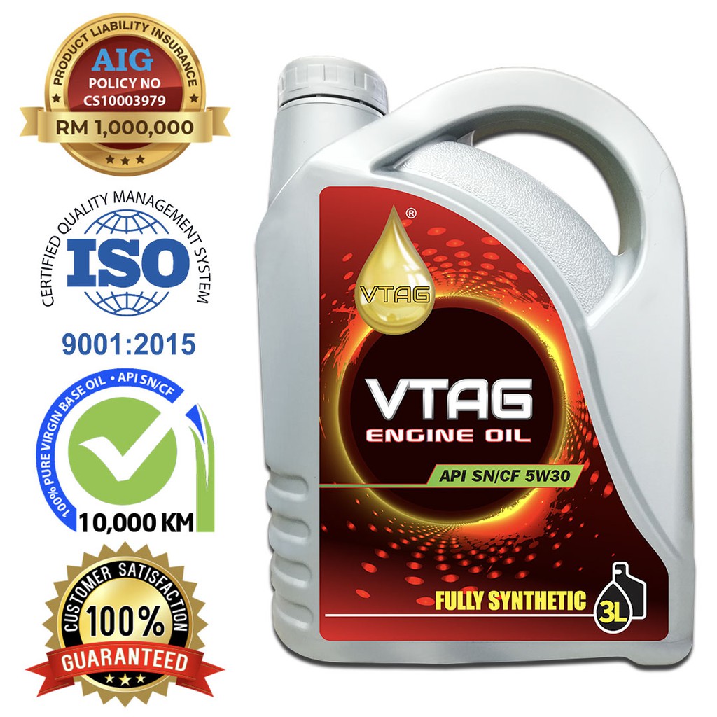 VTAG 5W30 Fully Synthetic Engine Oil Minyak Hitam Kereta ...