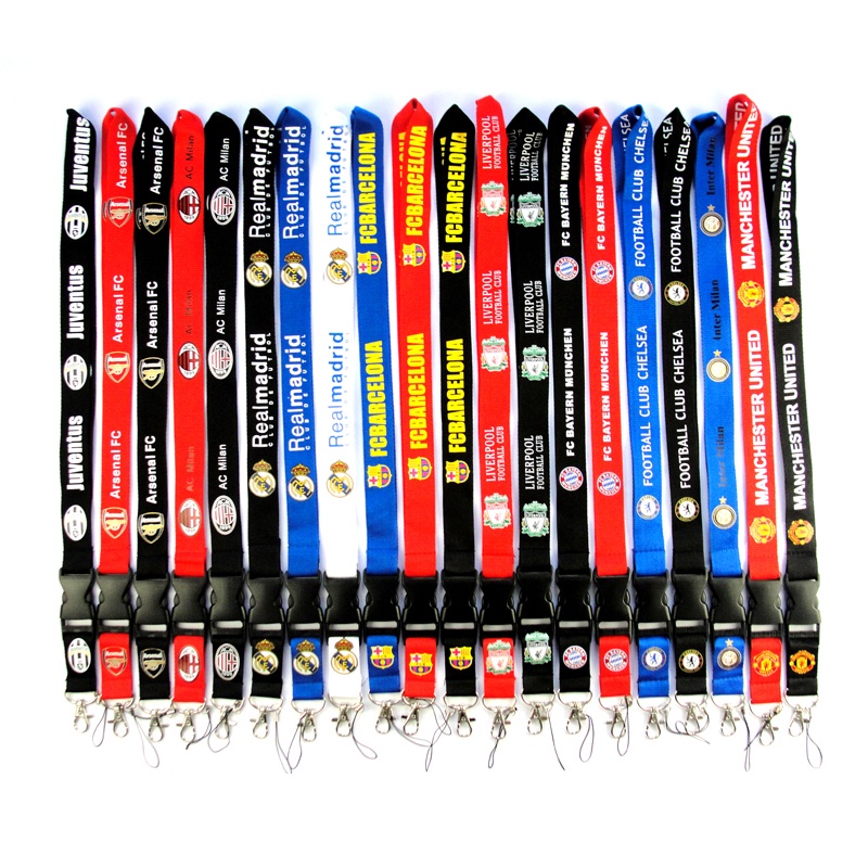 20 Style European Football Clubs Straps Soccer Teams Lanyard For Phone Case Holder Keychain Sling ID Badge Card Neck Strap Holder