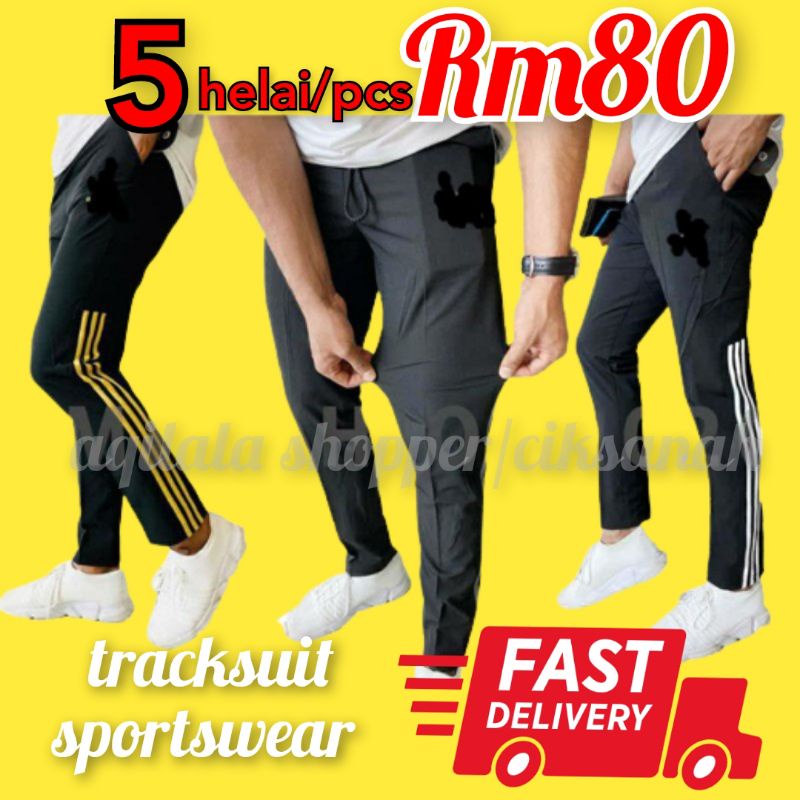 ⭐sale5helai Rm80⭐Tracksuit pants unisex strechable men &women/sport pants/training wears/ sportswear/ seluar sukan