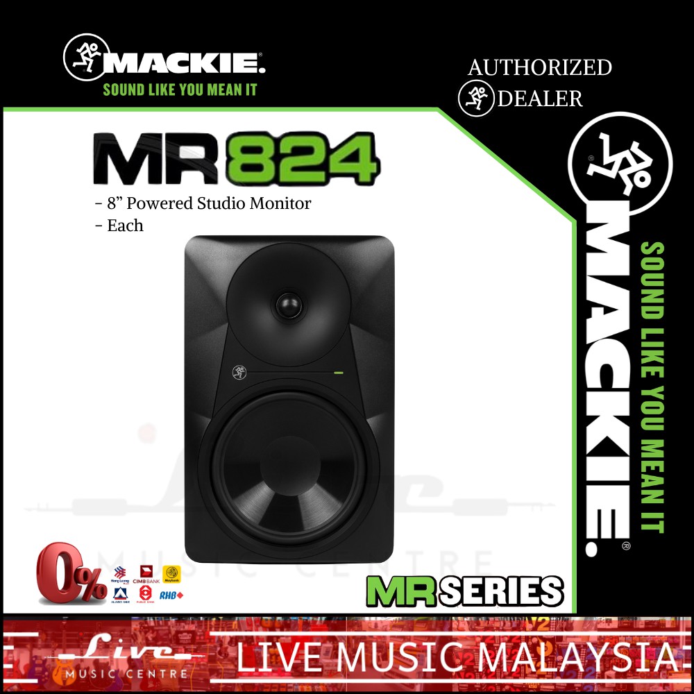 mackie mr824 8 powered studio monitor