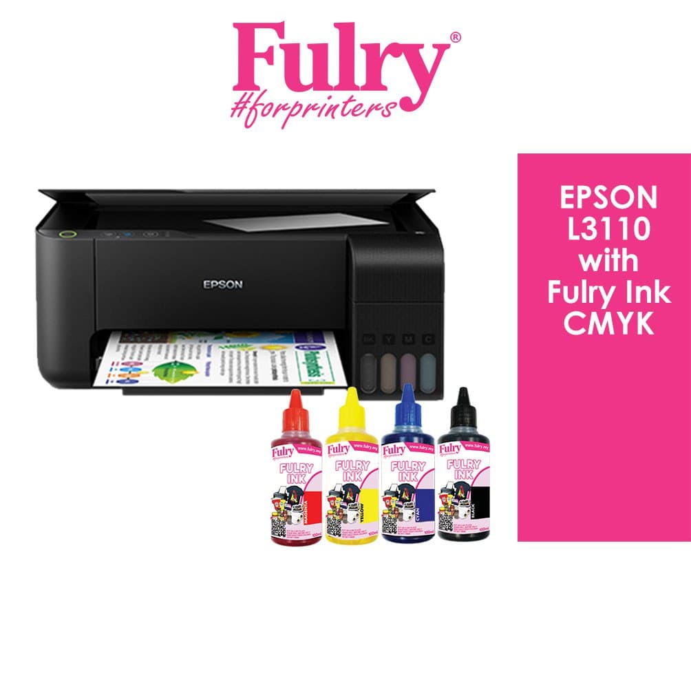 Epson L3110 With Fulry Ink Pigment (Waterproof & Sunproof) CMYK Sarawak |  Shopee Malaysia