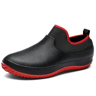 SPD9095 Chef shoes kitchen special shoes waterproof non-slip water shoes rain boots men and women catering oil-proof black leath