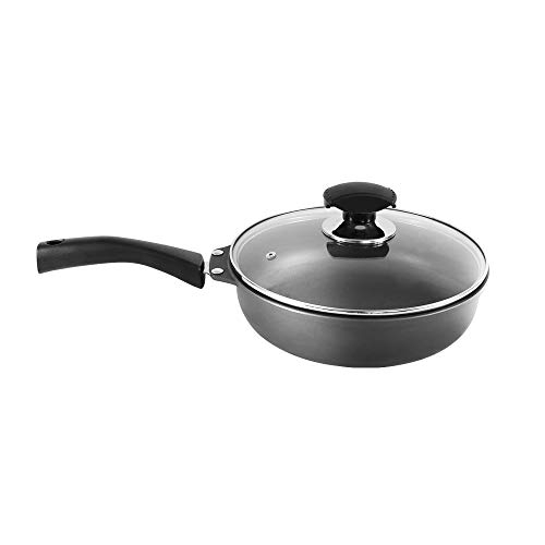 Greendi YMX8324 Nonstick Frying Pan Non Stick Skillet with Glass Lid 10-Inch Round Aluminum Saute Pan For Gas, Electric