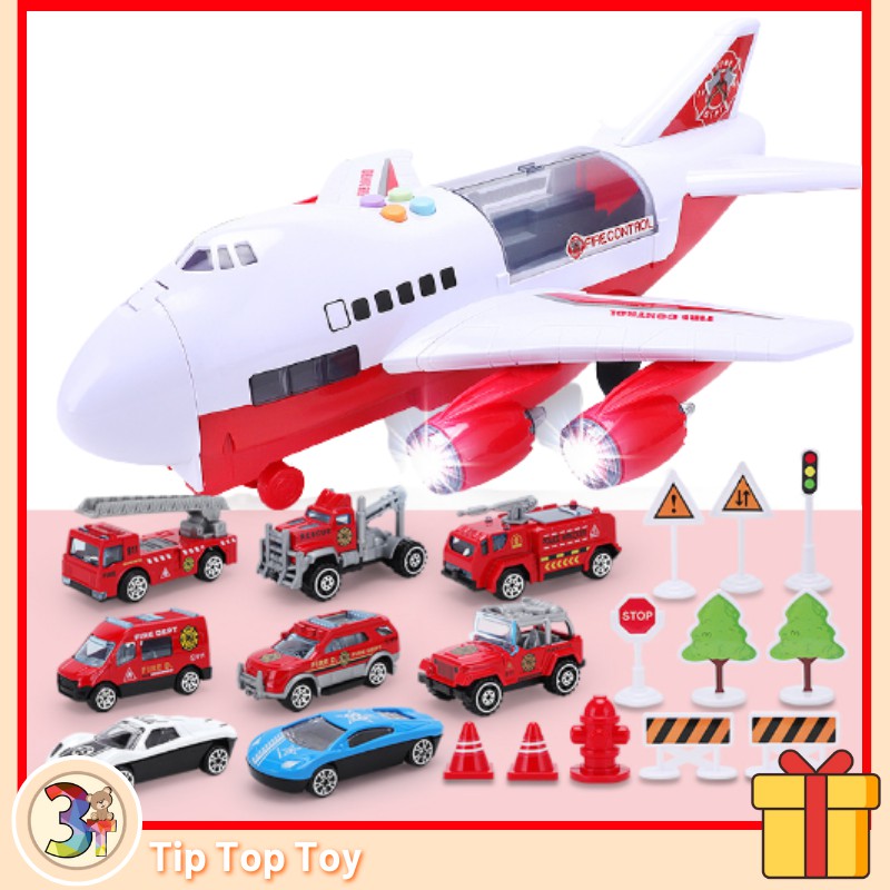 Premium Mainan Kapal Terbang Kids Aeroplane Toys Kids Airplane Toys Policeman Vehicle Car Set Truck Airbus Firetruck