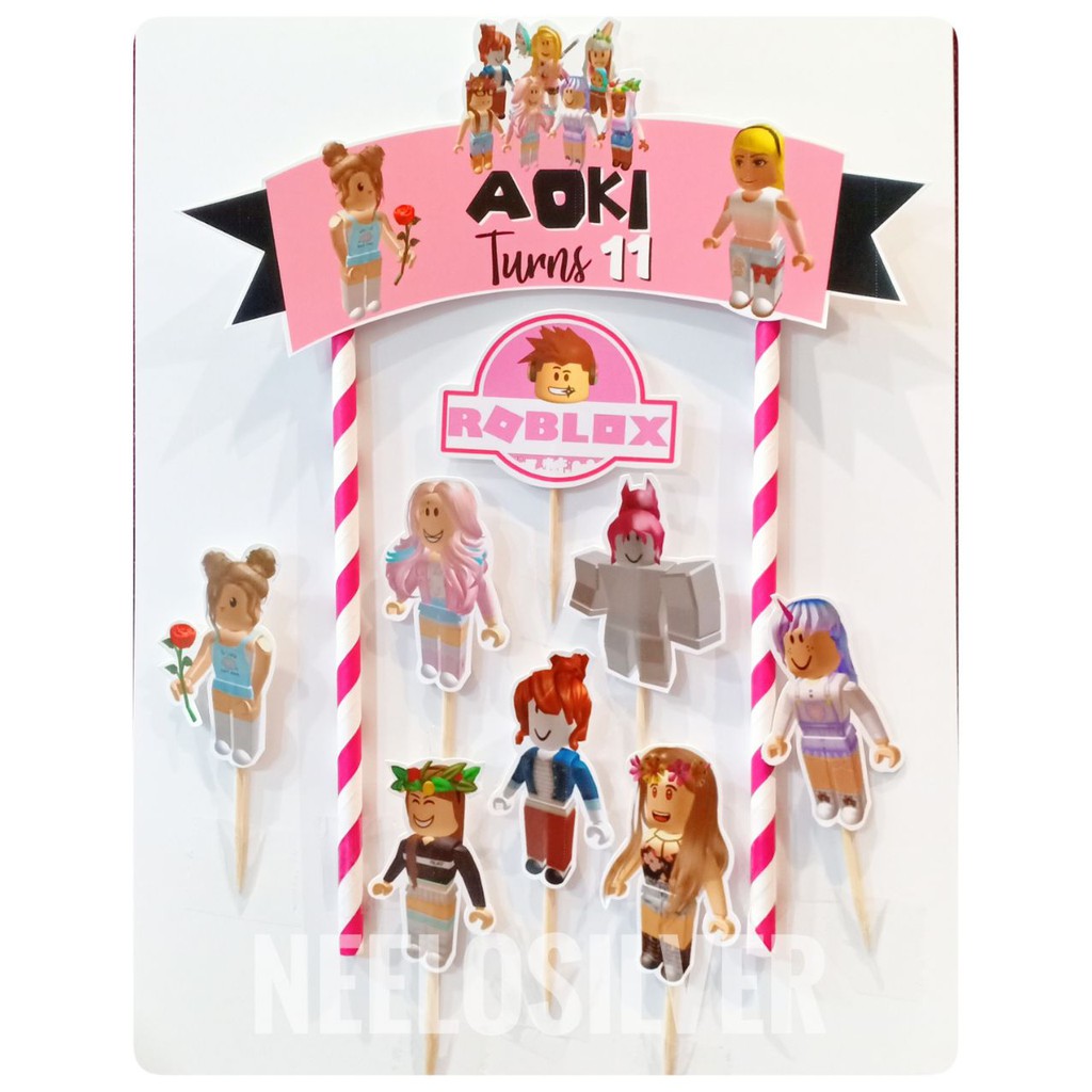 Roblox Girl Theme Cake Topper For Birthday Cake Decoration