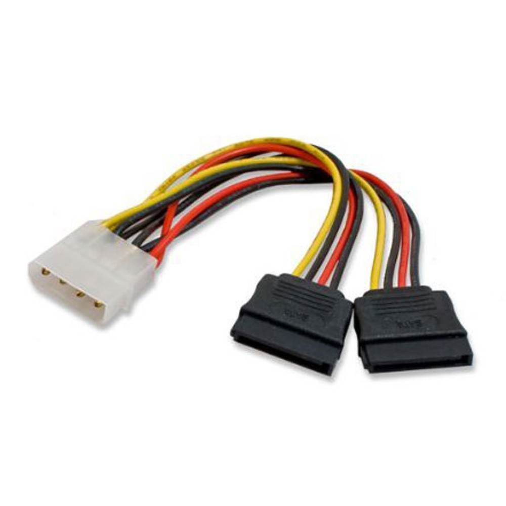 2X New IDE/Molex 4-Pin Male To Serial ATA SATA 15-Pin Female Power Adapter Cable 