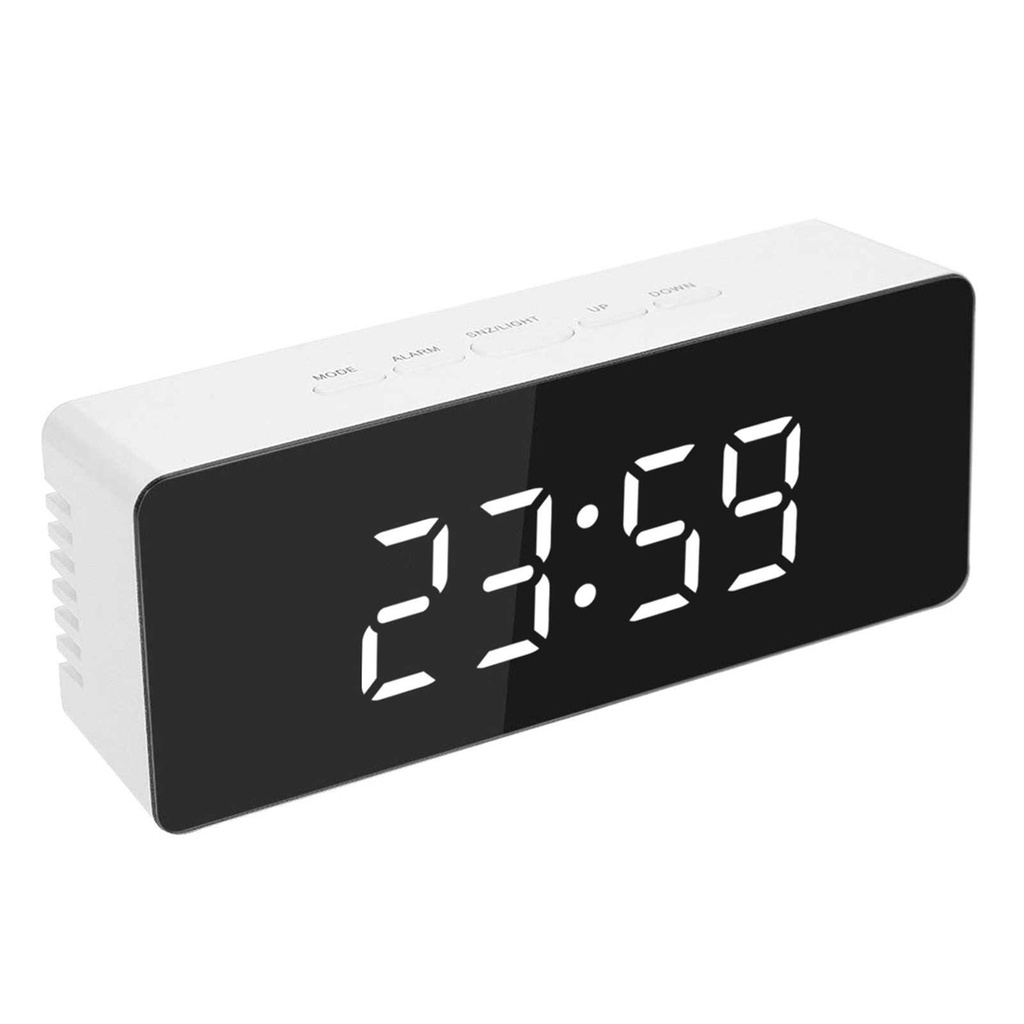 MultiFunctional Mirror Alarm Clock Digital Led Screen Bedside Night