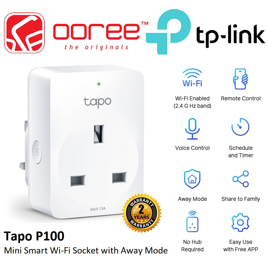 TP-LINK TAPO P100 / P110 / P110M MINI SMART WI-FI SOCKET PLUG WITH REMOTE CONTROL, VOICE CONTROL, AWAY MODE &  SCHEDULE