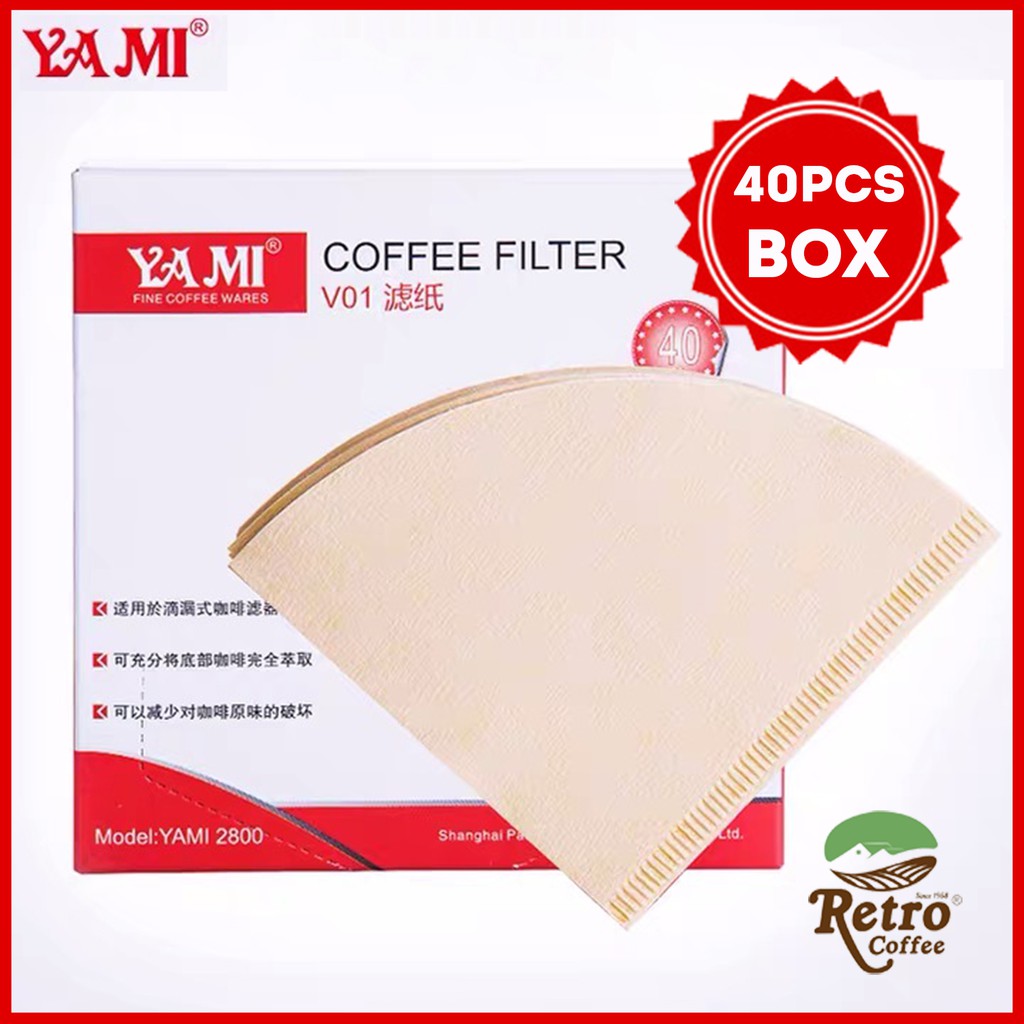 {Malaysia Stock} YAMI V01 COFFEE DRIP FILTER PAPER 40 PCS/BOX (12 CUPS