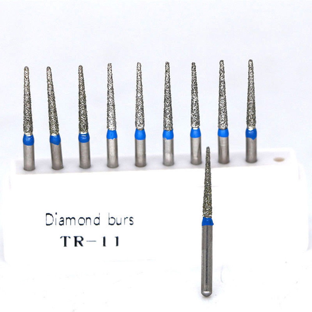 10pcs Dental Lab Diamond Burs Drill Polishing Smoothing Whitening