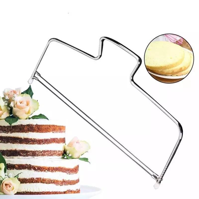 Double Wire Cake Cutter Slicer Adjustable 2 Line Stainless Steel DIY Butter Bread Divider Pastry Knife Kitchen Baking Tools New