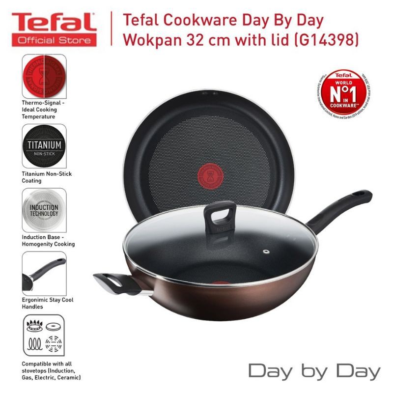 Tefal Day By Day Wokpan with Lid (32cm) Shopee Malaysia