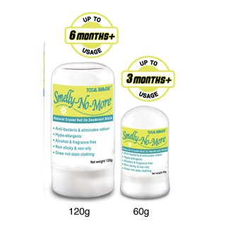 TOTAL IMAGE SMELLY NO MORE NATURAL CRYSTAL ROLL ON DEODORANT STICK 60G or 120g (exp”09/25)