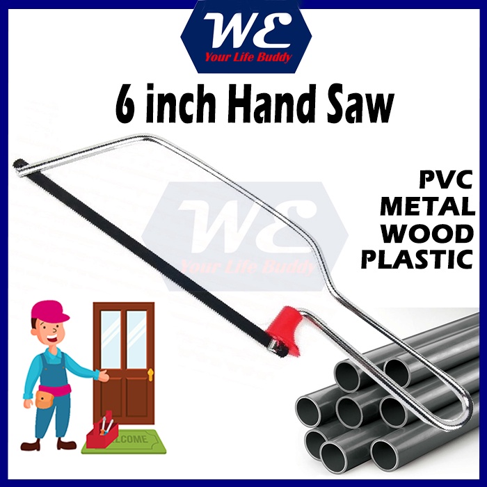 WE Mini Iron Scroll Coping Hand Saw Hacksaw for DIY Cutting Wood PVC