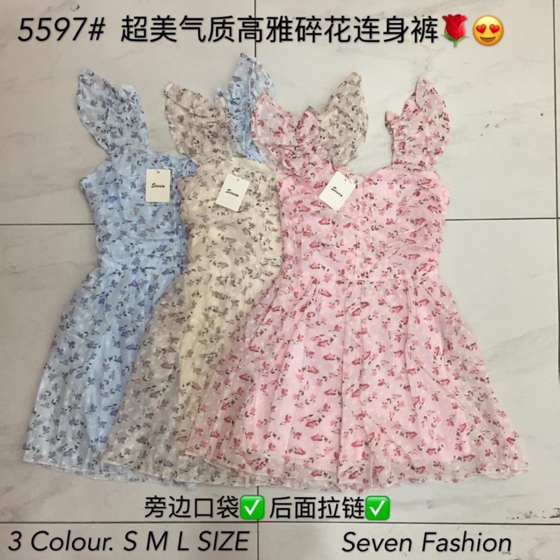 Floral Jumpsuit Women Clothing Fashion 爆款碎花连身裤
