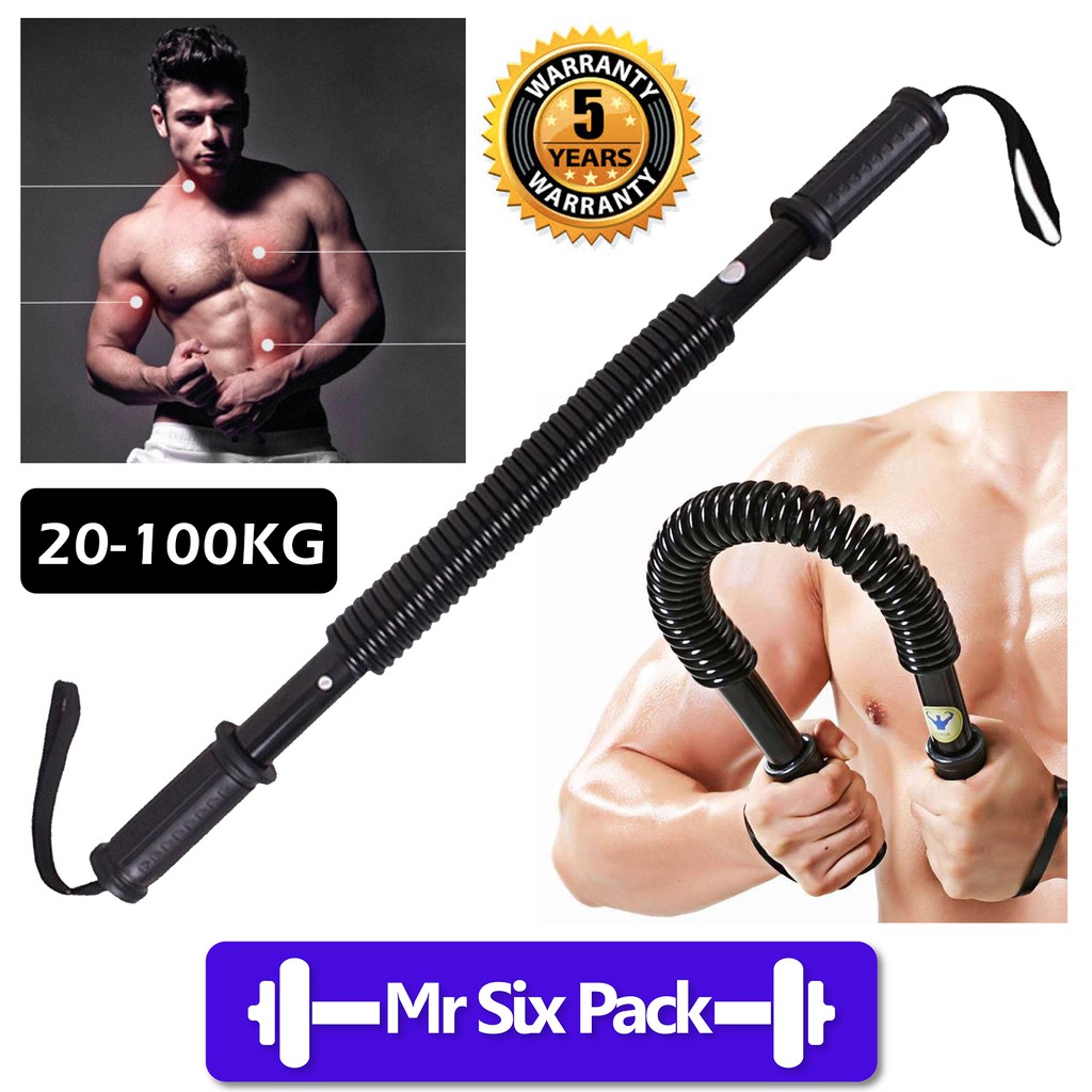 Power Twister Spring Bar Resistance Bar Bend Bar Chest Arm Strength Training Workout Senaman Gym Equipment