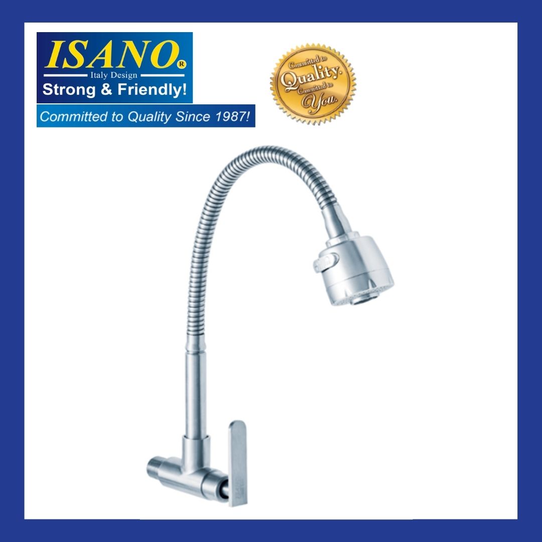 ISANO Kitchen Faucet Flexible Neck Wall Sink Tap - 1000FS